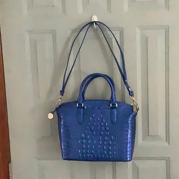 Brahmin Blue Embossed Shoulder Bag - Picture 2 of 5